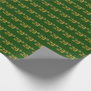 Papel De Regalo Green, Faux Gold 20th (Vigésimo) Event