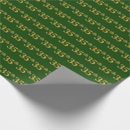 Papel De Regalo Green, Faux Gold 35th (35ª) Event