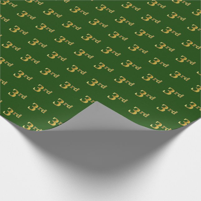 Papel De Regalo Green, Faux Gold 3rd (Third) Event (Esquina)