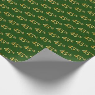 Papel De Regalo Green, Faux Gold 45th (45º) Event