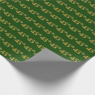 Papel De Regalo Green, Faux Gold 45th (45º) Event