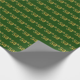 Papel De Regalo Green, Faux Gold 50th (50º) Event