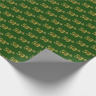 Papel De Regalo Green, Faux Gold 50th (50º) Event