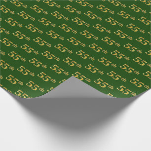 Papel De Regalo Green, Faux Gold 55th (55º) Event