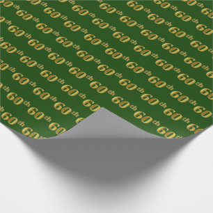 Papel De Regalo Green, Faux Gold 60th (Sexagésimo) Event