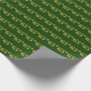 Papel De Regalo Green, Faux Gold 65th (Sexagésimo quinto) Event