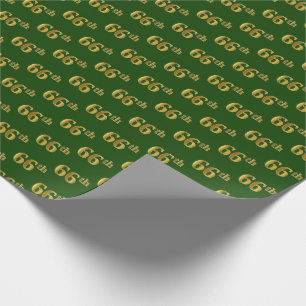 Papel De Regalo Green, Faux Gold 66th (Sesenta y Sexto) Event