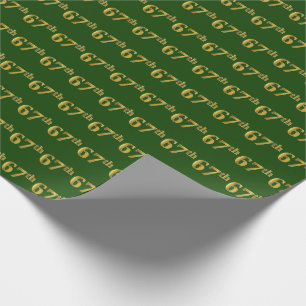 Papel De Regalo Green, Faux Gold 67th (Sexagésimo Séptimo) Event