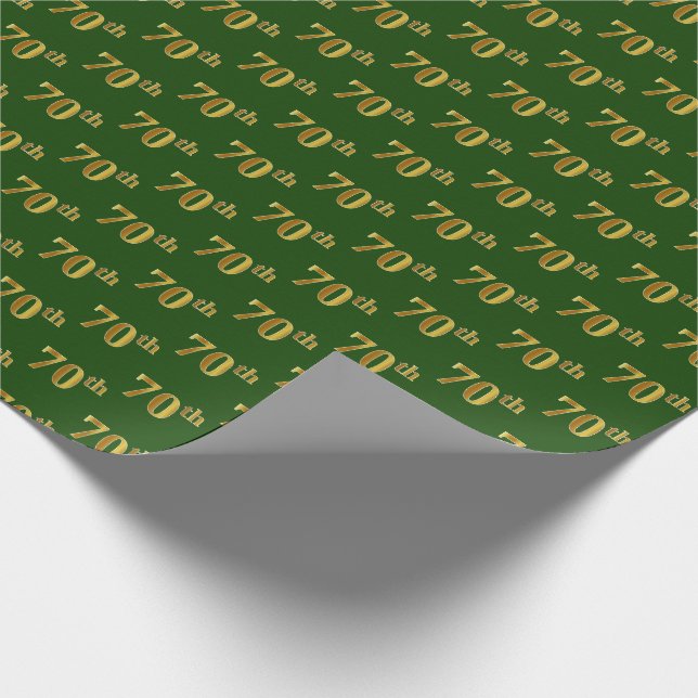 Papel De Regalo Green, Faux Gold 70th (Setx) Event (Esquina)