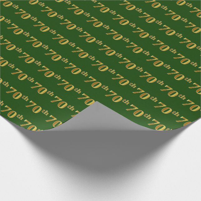 Papel De Regalo Green, Faux Gold 70th (Setx) Event (Esquina)