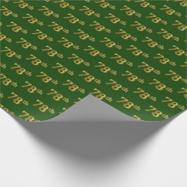 Papel De Regalo Green, Faux Gold 78th (Setenta Y Octavo) Event