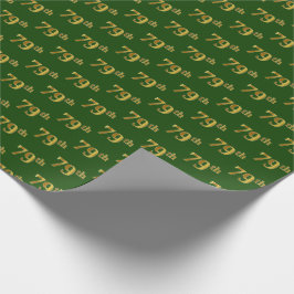 Papel De Regalo Green, Faux Gold 79th (Setenta y Noveno) Event