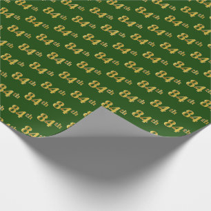 Papel De Regalo Green, Faux Gold 84th (Ochenta y Cuarto) Event