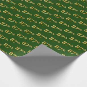 Papel De Regalo Green, Faux Gold 87th (87ª) Event