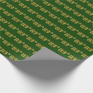 Papel De Regalo Green, Faux Gold 89th (89th) Event
