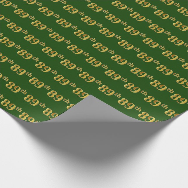 Papel De Regalo Green, Faux Gold 89th (89th) Event (Esquina)
