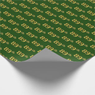 Papel De Regalo Green, Faux Gold 89th (89th) Event
