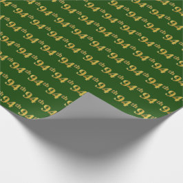Papel De Regalo Green, Faux Gold 94th (Noventa y Cuarto) Event
