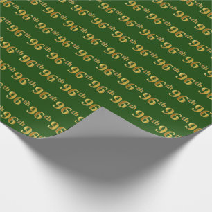 Papel De Regalo Green, Faux Gold 96th (Noventa y Sexto) Event