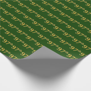 Papel De Regalo Green, Faux Gold 97th (Noventa Y Séptimo) Event