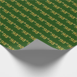Papel De Regalo Green, Faux Gold 98th (Noventa Y Octava) Event