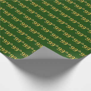 Papel De Regalo Green, Faux Gold 99th (Noventa y Novena) Event