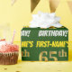 Papel De Regalo Green, Faux/Imitation Gold, "65th BIRTHDAY" (Birthday Party)