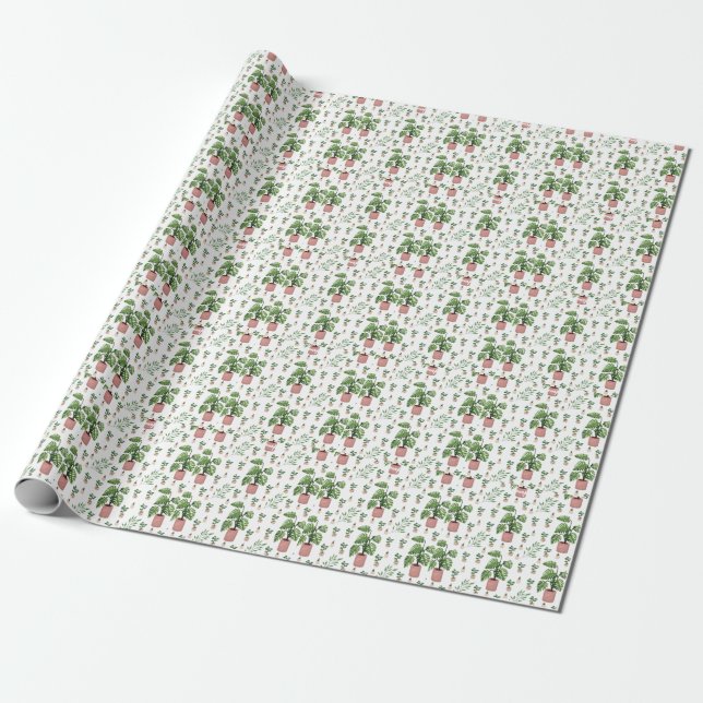 Papel De Regalo Green fresh Plant Lovers (Desenrollado)