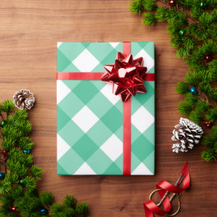 Papel De Regalo Green Gingham Check Plage en negrita