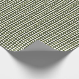 Papel De Regalo Green Gingham Modern Navidades Wrap