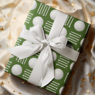 Papel De Regalo Green Golf Ball and Tee Gift