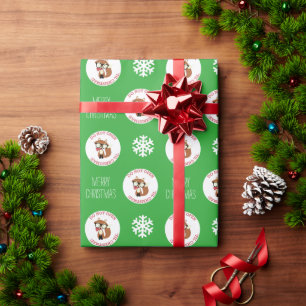 Papel De Regalo Green Hipster Holiday Fox personalizada