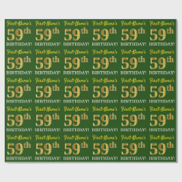 Papel De Regalo Green, Imitation Gold Look "59th BIRTHDAY"