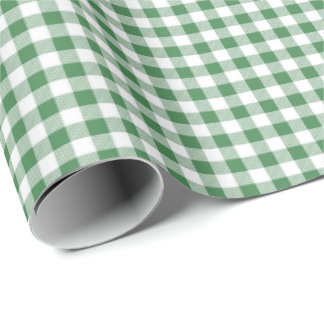 Papel De Regalo Green | Libro de ajuste de Gingham blanco