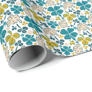 Papel De Regalo Green Lucky Shamrock Clover St. Patrick's Day Wra
