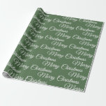 Papel De Regalo Green Merry Christmas<br><div class="desc">Green Merry Christmas</div>