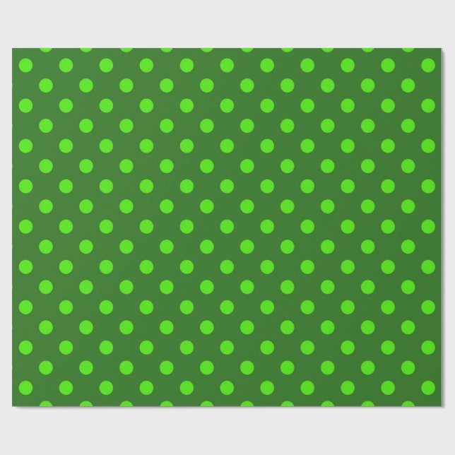 Papel De Regalo Green On Dark Green Polka Dots Pattern Design  (Superficie plana)
