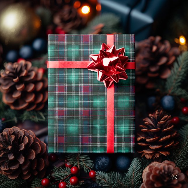 Papel De Regalo Green oscuro y Red Plaid - vacaciones elegantes (Subido por el creador)