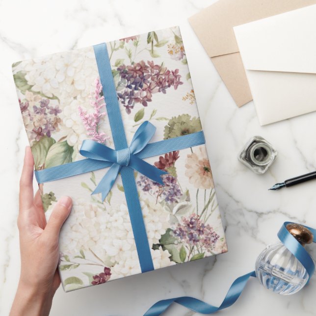 Papel De Regalo Green Plaid Stripes Burgundy Cream Flowers Birthda (Regalar)