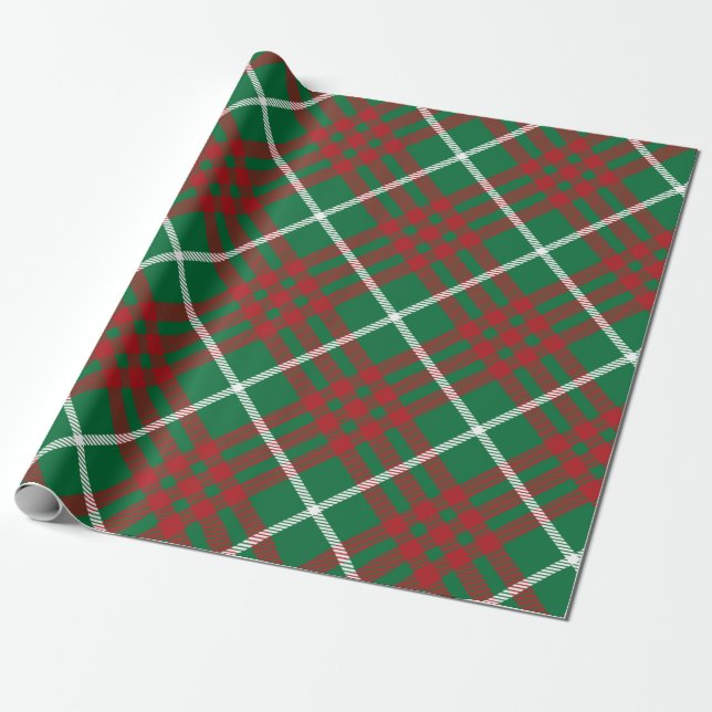 Papel De Regalo Green & Red Check (Desenrollado)