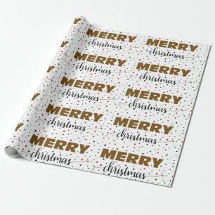 Papel De Regalo Green Red Strike Merry Christmas Stars