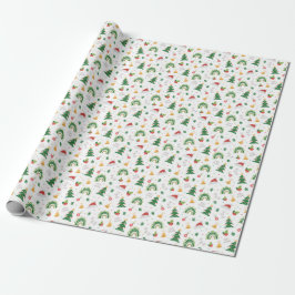 Papel De Regalo Green Red White Feliz Navidad