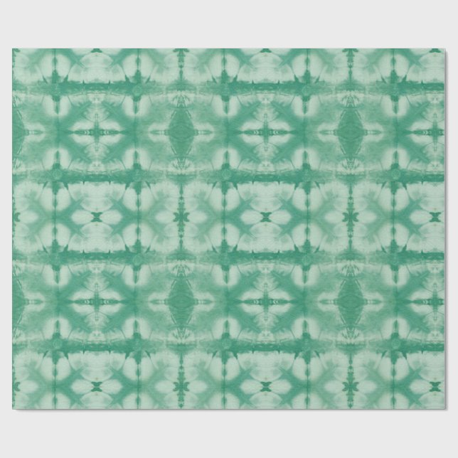 Papel De Regalo Green Shibori Style  (Superficie plana)