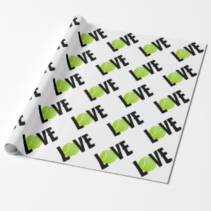 Papel De Regalo Green Tennis Ball LOVE