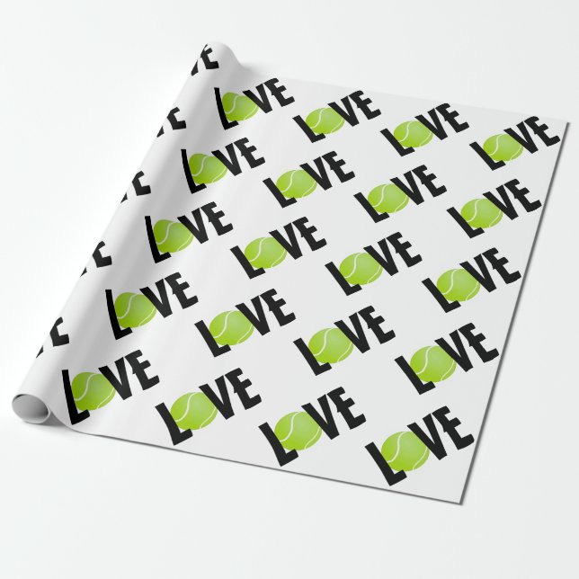 Papel De Regalo Green Tennis Ball LOVE (Desenrollado)