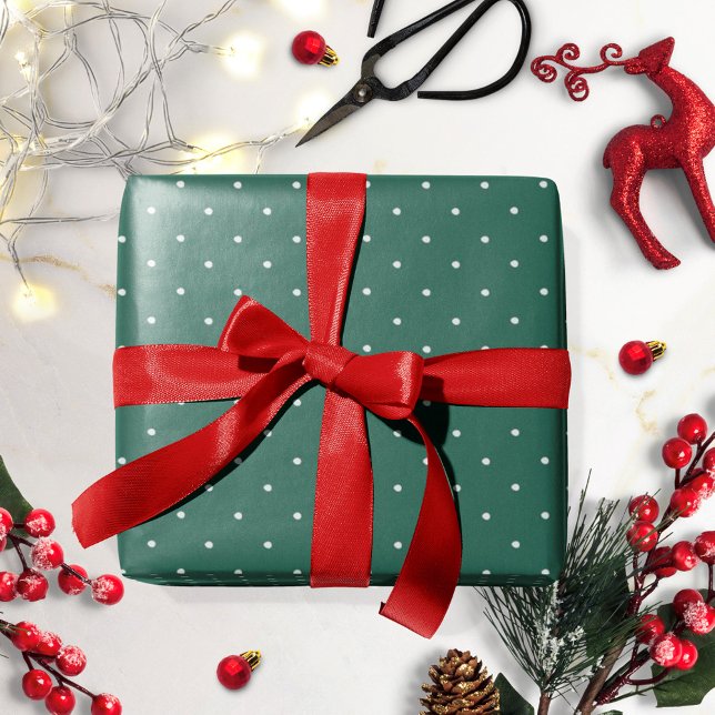 Papel De Regalo Green White Polka Dot Christmas Wrapping Paper (Subido por el creador)