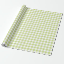PAPEL DE REGALO GREEN Y WHITE GINGHAM PLAID