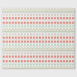 Papel De Regalo Green-Yellow-Red Pixel knit Pattern