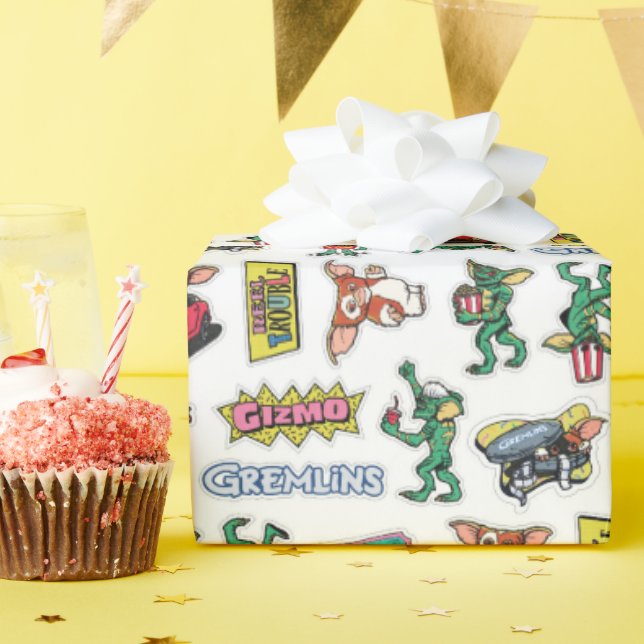 Papel De Regalo Gremlins™ Sticker Fun Pattern (Fiesta de cumpleaños )