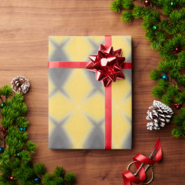 Papel De Regalo Grey diamond motifs on yellow wrapping paper